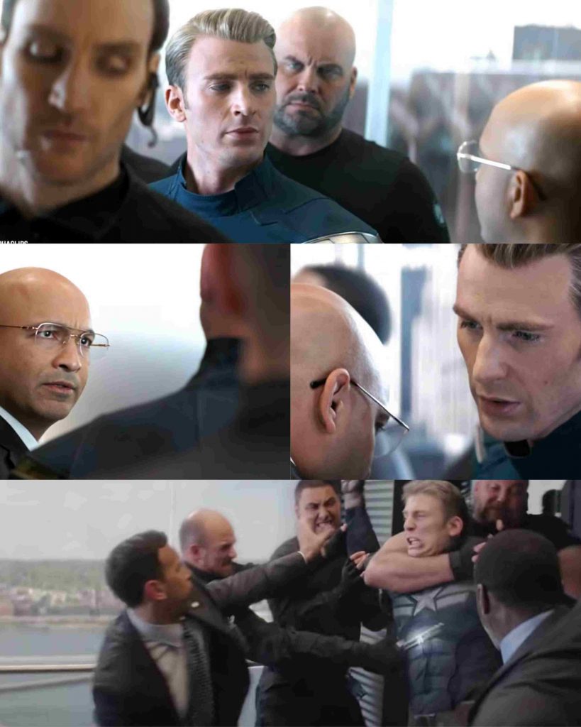captain america lift talk and fight